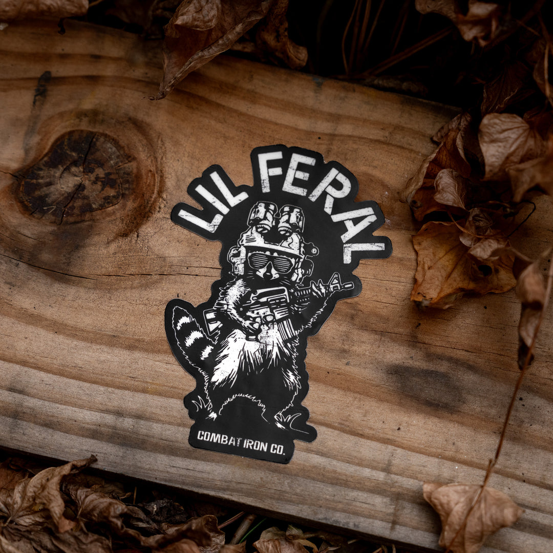 Lil Feral Racoon Decal - Combat Iron Apparel Co.