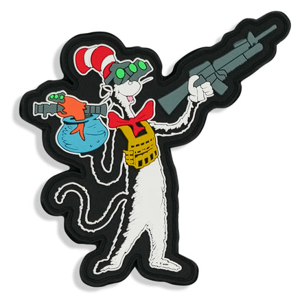 Cat with a Gat Pvc Patch - Combat Iron Apparel Co.