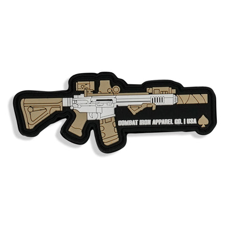 Long Range Pew Pew Rifle Pvc Patch - Combat Iron Apparel Co.