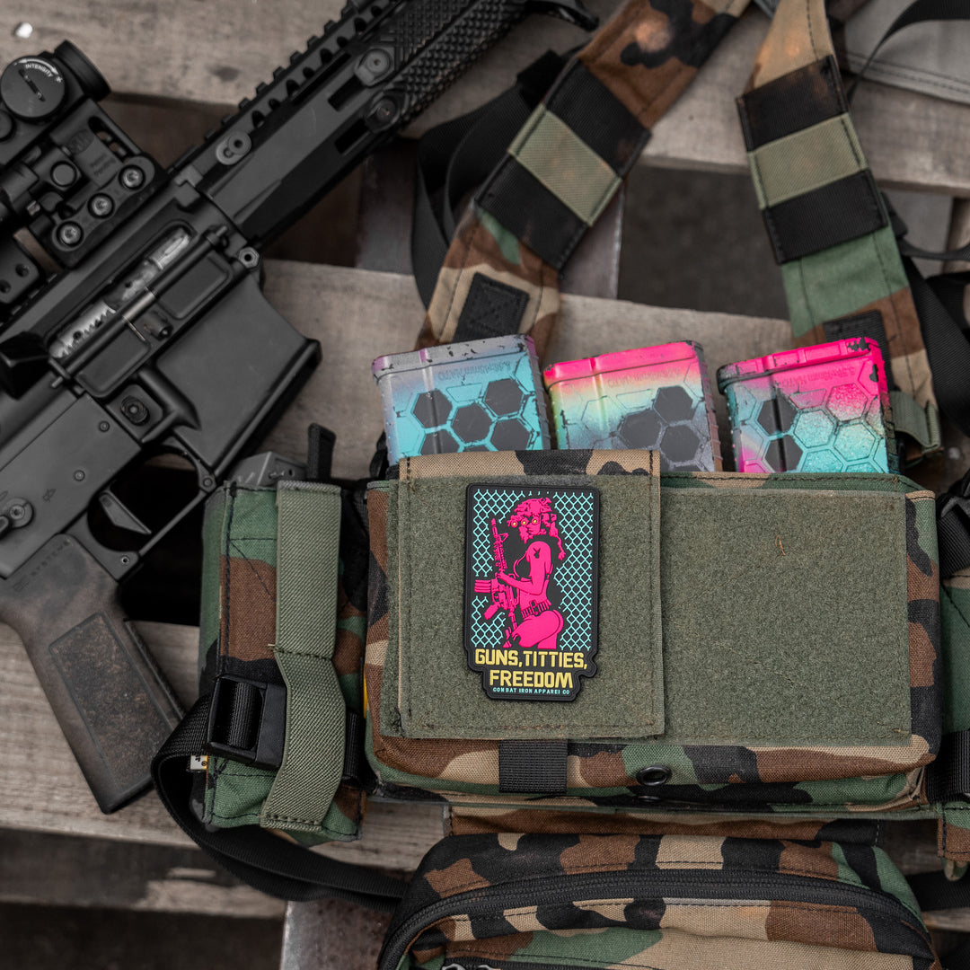 Guns, Titties, Freedom Retro PVC Patch