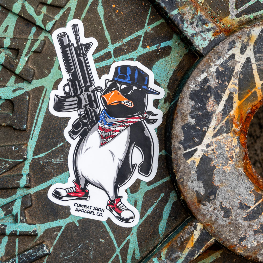 Patriotic Penguin Decal - Combat Iron Apparel Co.