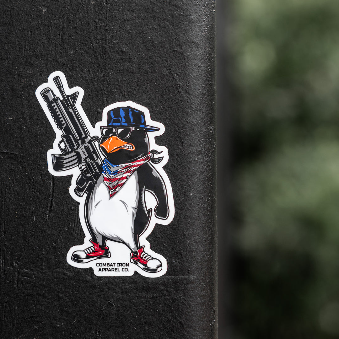 Patriotic Penguin Decal - Combat Iron Apparel Co.