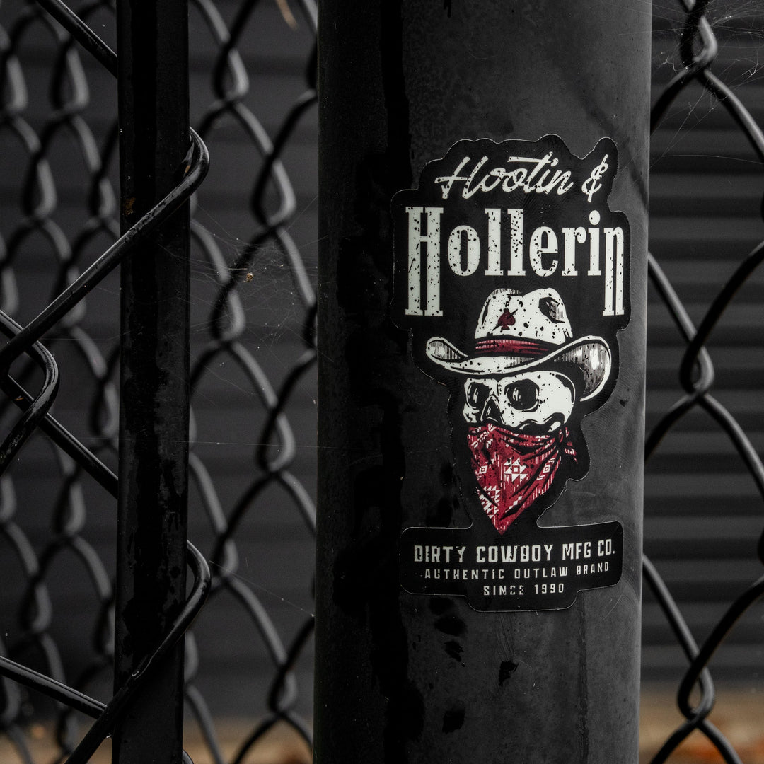 Hootin & Hollernin Skull Decal - DIRTY COWBOY MFG