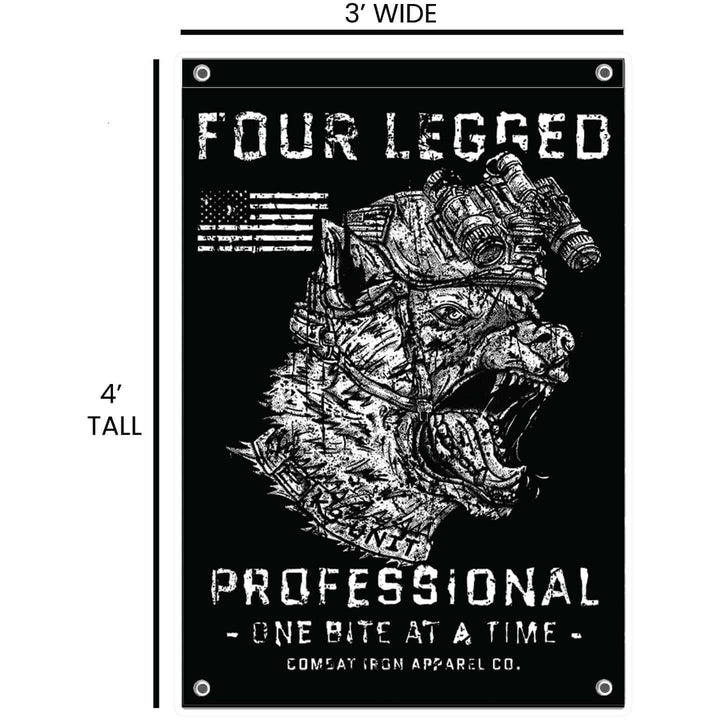 FOUR LEGGED PROFESSIONAL K9 Edition 3' X 4' Wall Flag