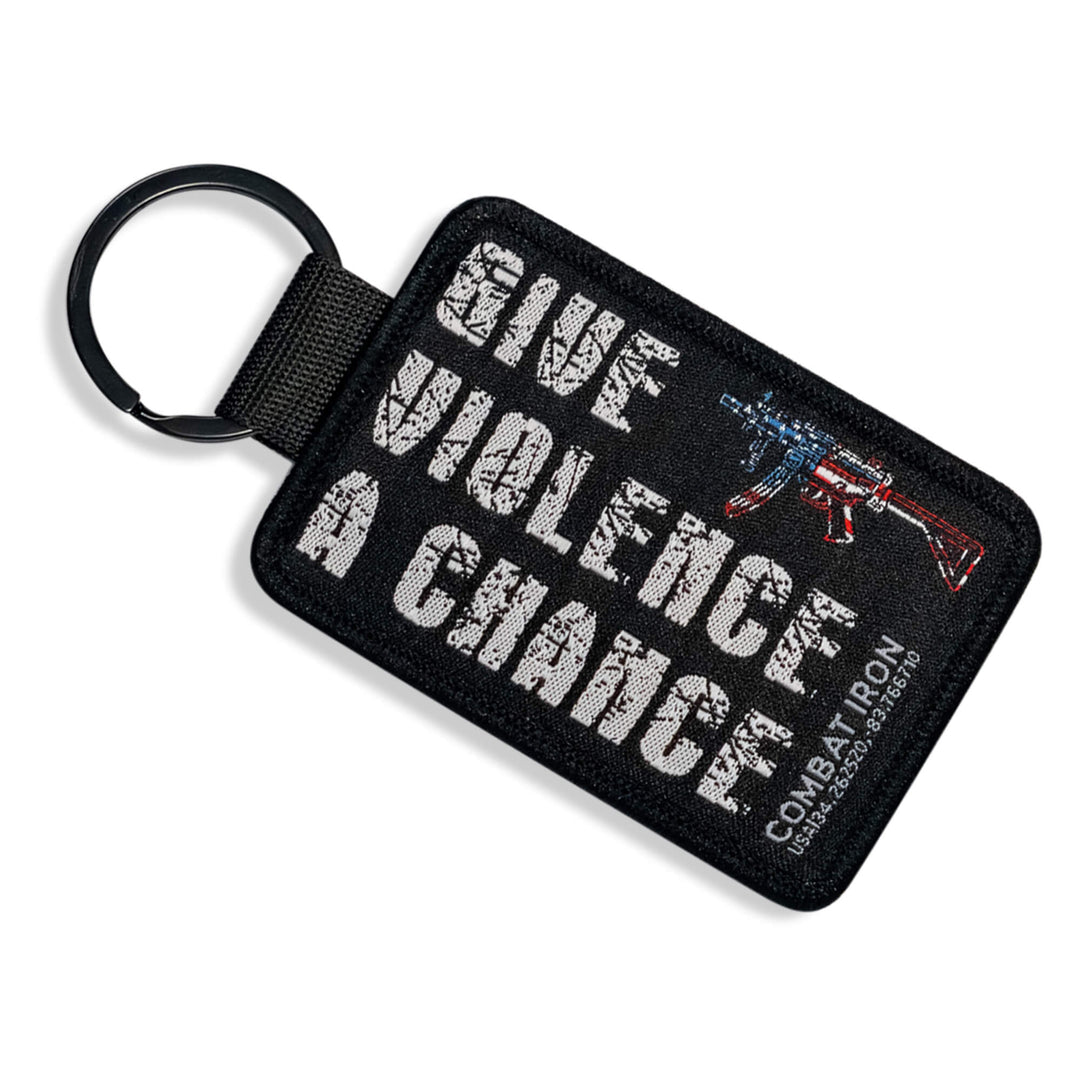 Give Violence A Chance Flight Tag Keychain