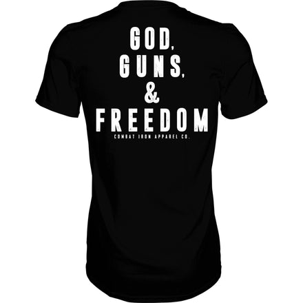 GOD, GUNS, & FREEDOM Men's T-Shirt - Combat Iron Apparel Co.