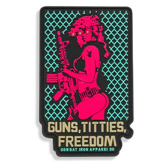 Guns, Titties, Freedom Retro PVC Patch