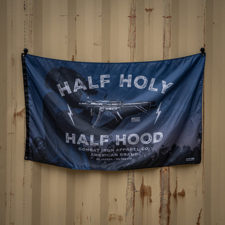 Half Hood. Half Holy. 3' x 5' Flag