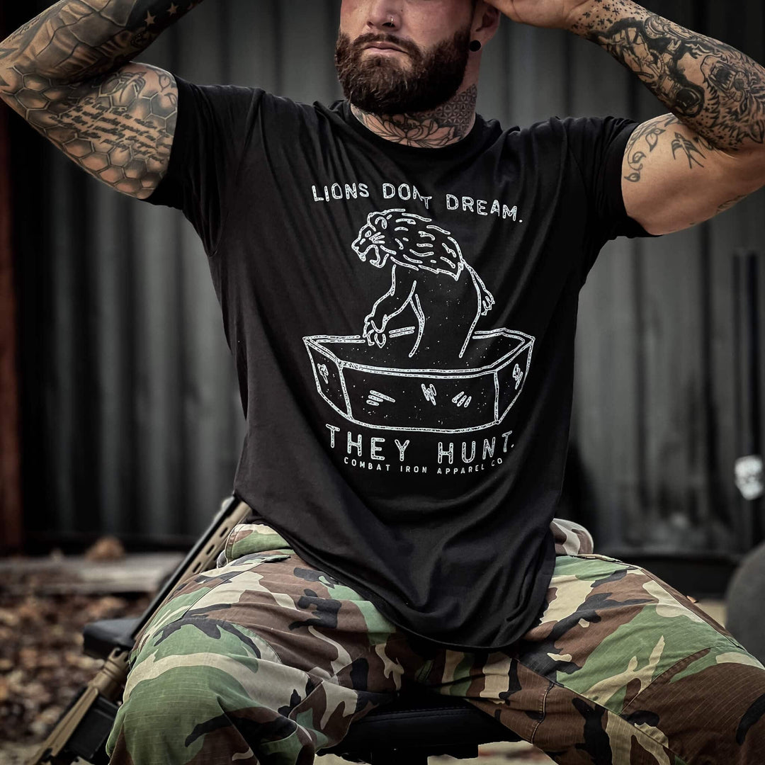 Lions Don't Dream. They Hunt. Men's T-Shirt