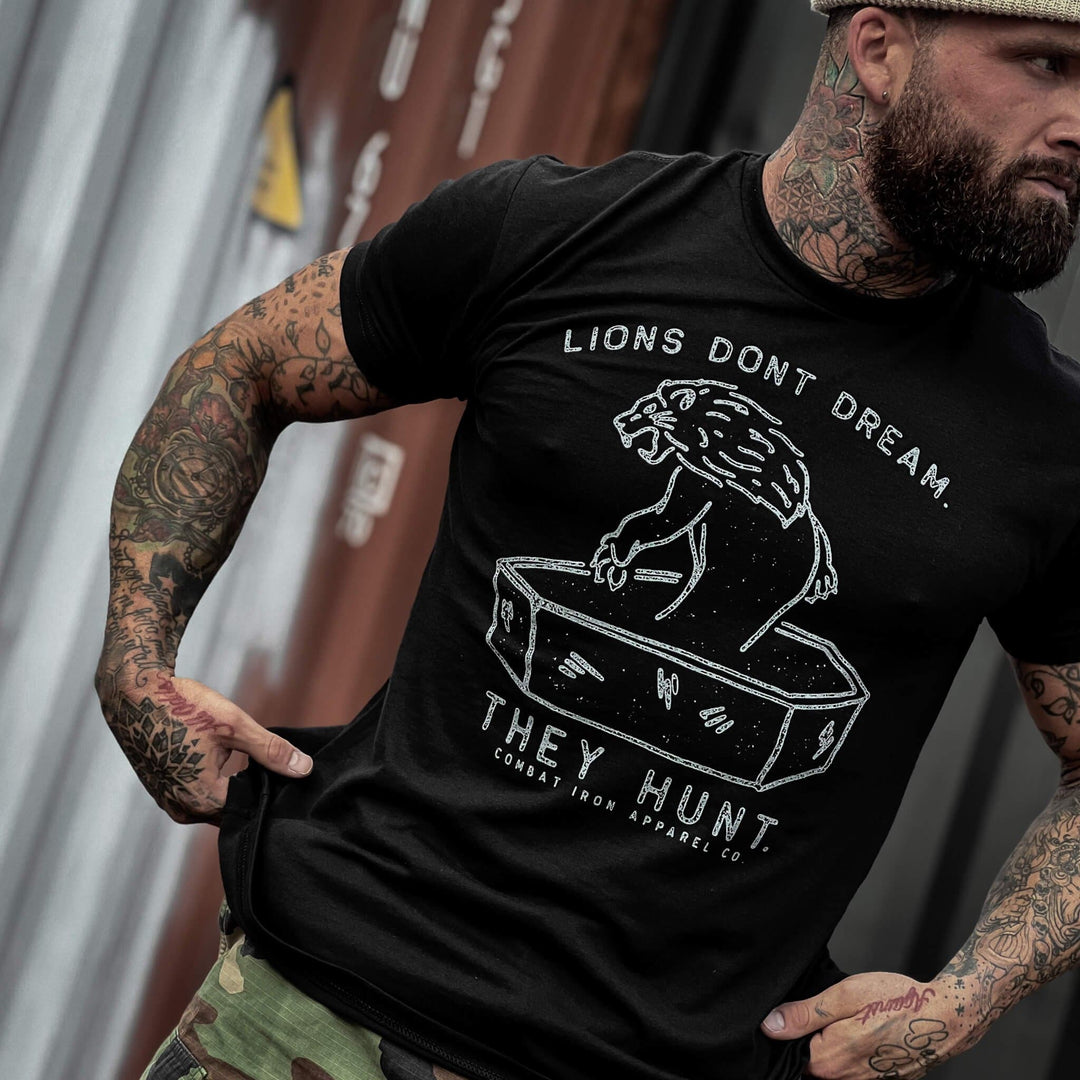 Lions Don't Dream. They Hunt. Men's T-Shirt