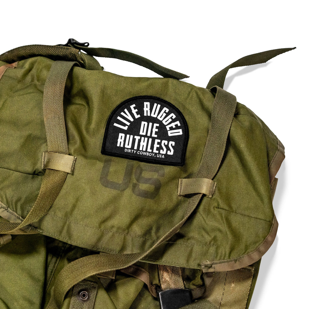 Live Rugged. Die Ruthless Velcro Patch - DIRTY COWBOY MFG