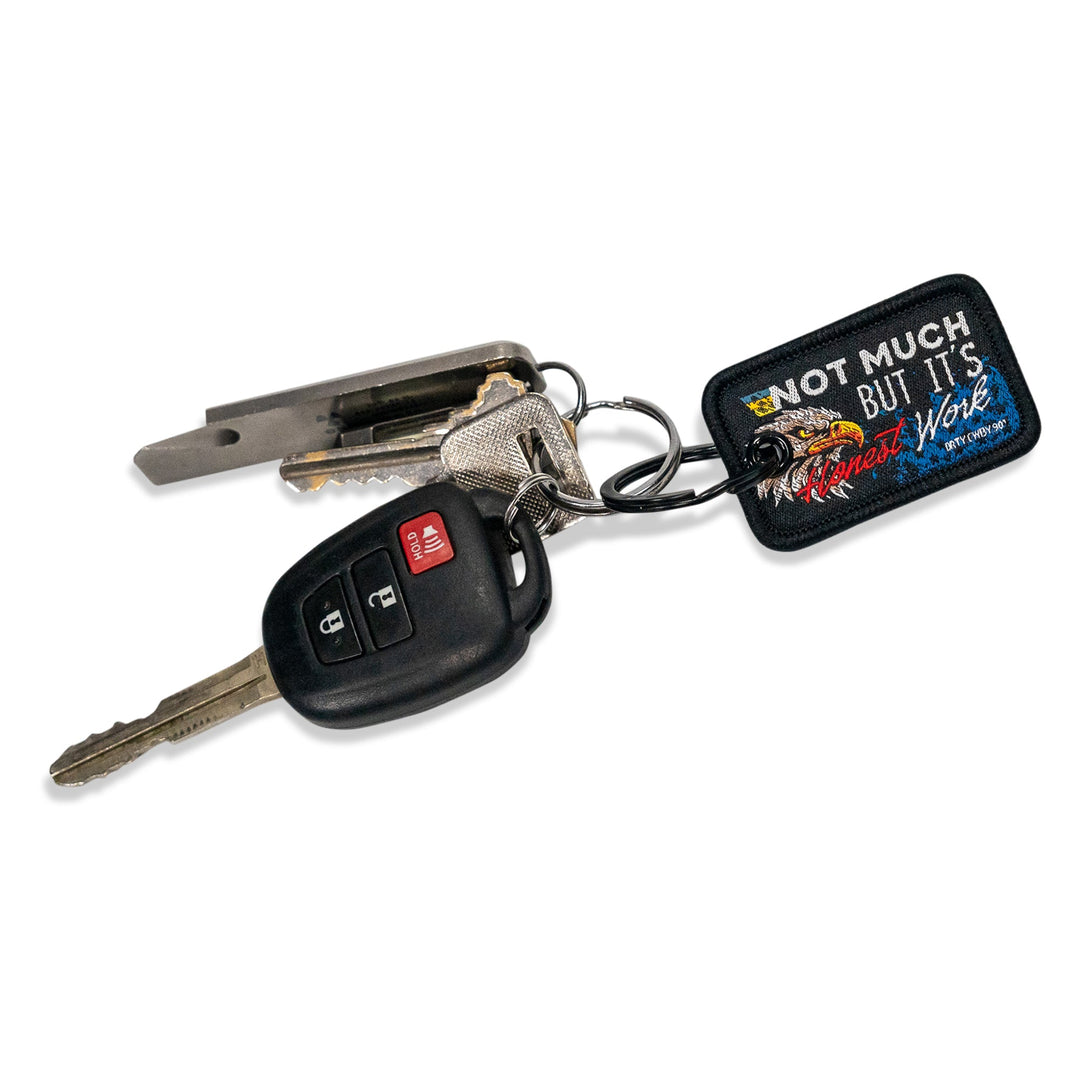 Not Much But It's Honest Work Mini Flight Tag Keychain - DIRTY COWBOY MFG