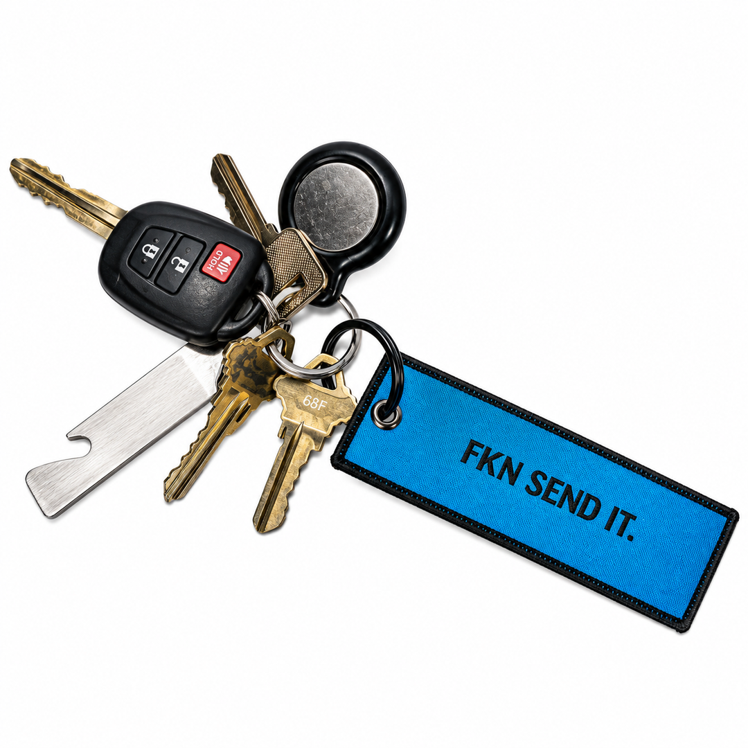 Fkn Send It Flight Tag Keychain
