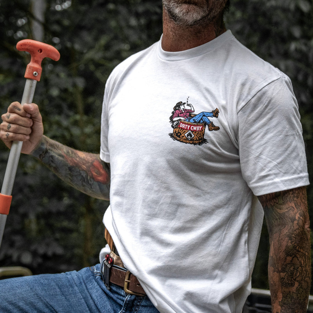 Rowdy Women Welcomed Men's T-Shirt - DIRTY COWBOY MFG #color_white