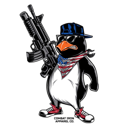 Patriotic Penguin Decal - Combat Iron Apparel Co.