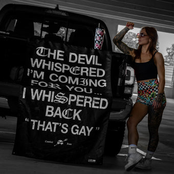 The Devil Whispered I'm Coming For You 3'x 5' Flag