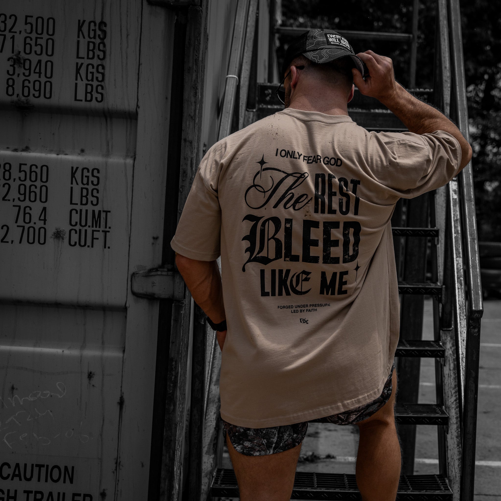 I Only Fear God. The Rest Bleed Like Me Heavyweight Tee | Combat Iron
