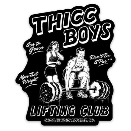 Thicc Boys Lifting Club Decal - Combat Iron Apparel Co.