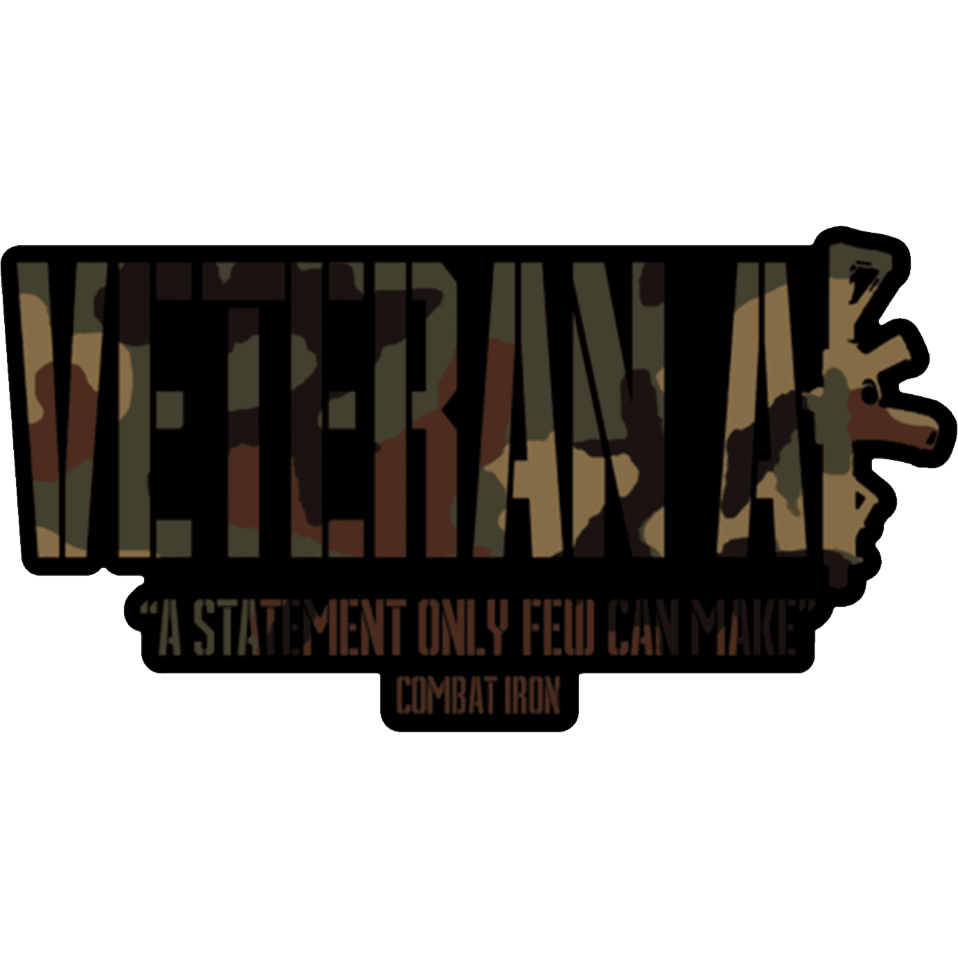 ALL WEATHER DECAL | VETERAN AF | CAMO EDITION - Combat Iron Apparel™