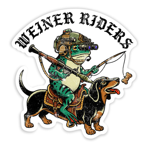 Weiner Riders Frog Decal