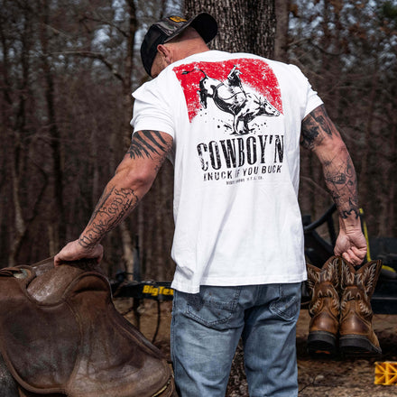 Cowboy'n Knuck If You Buck Rodeo Men's T-Shirt - DIRTY COWBOY MFG
