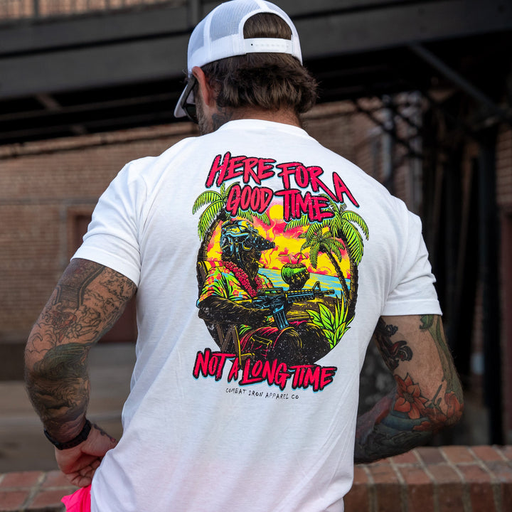 Here For A Good Time. Not A Long Time. Retro Summer Edition Men's T-Shirt