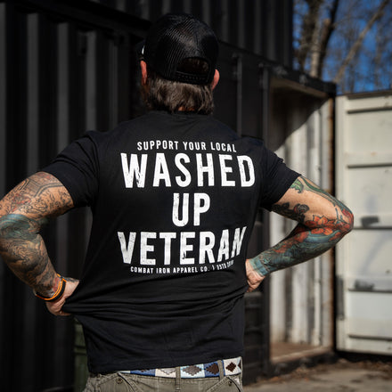 Washed Up Veteran Men's T-Shirt - Combat Iron Apparel Co.