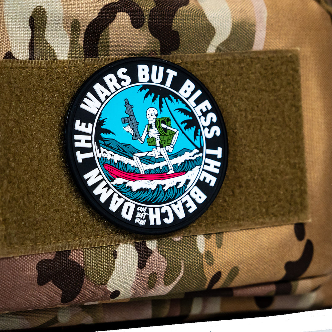 Damn The Wars But Bless The Beach Surfer PVC Patch