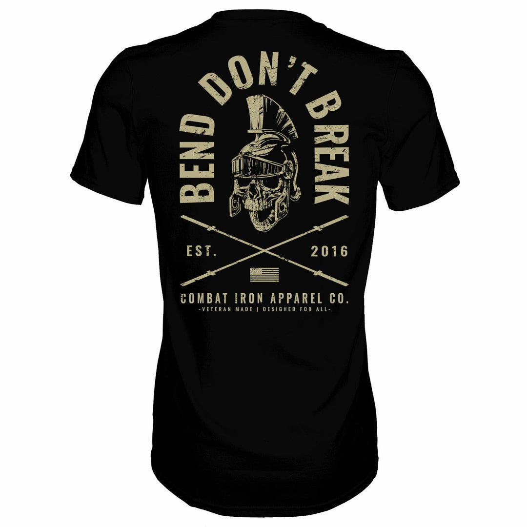 Men’s t-shirt with the words “Bend, don’t break”   #color_black