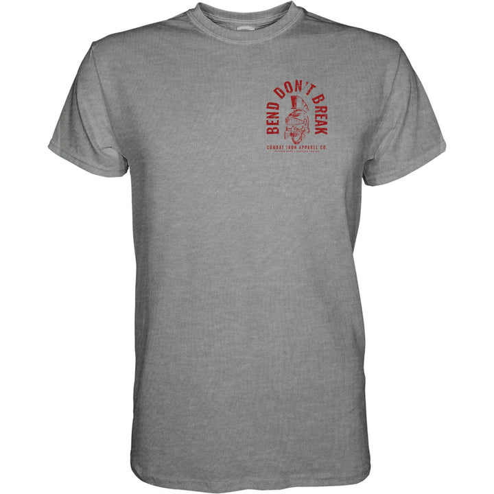 Men’s t-shirt with the words “Bend, don’t break” #color_gray