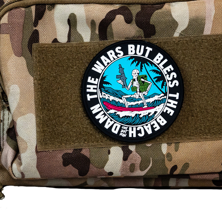 Damn The Wars But Bless The Beach Surfer PVC Patch