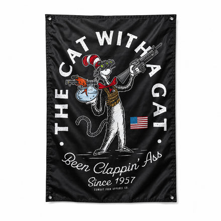 Cat With A Gat 3'x5' Flag