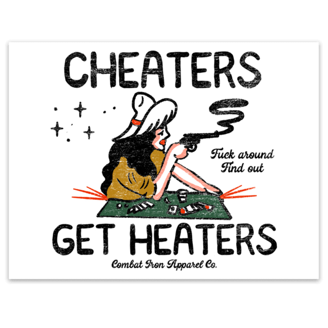 Cheaters Get Heaters Cowboy Colored Decal