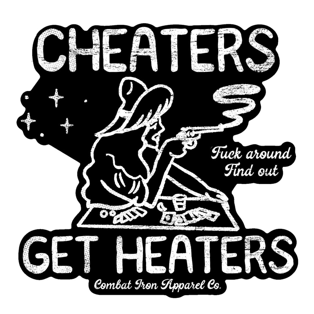 CHEATERS GET HEATERS COWBOY DECAL