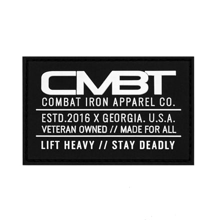 CMBTIRN Original Branded Black PVC Patch - Combat Iron Apparel Co.