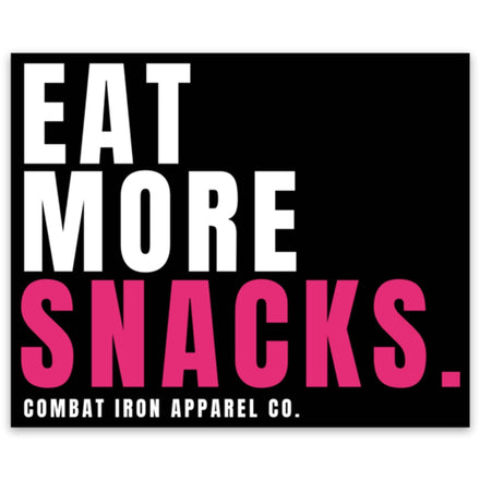 EAT MORE SNACKS STACKED SQUARE DECAL - Combat Iron Apparel Co.