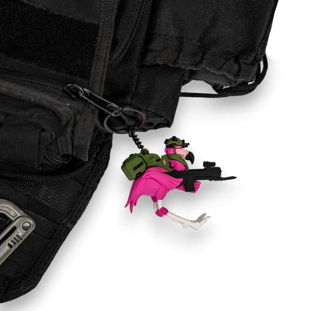 Tactical Flamingo 3D Rubber Keychain