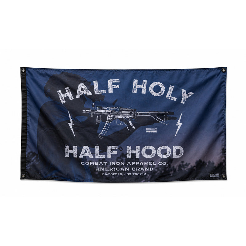 Half Hood. Half Holy. 3' x 5' Flag