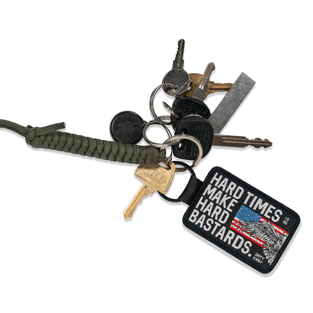 Hard Times Make Hard Bastards Flight Tag Keychain - DIRTY COWBOY MFG
