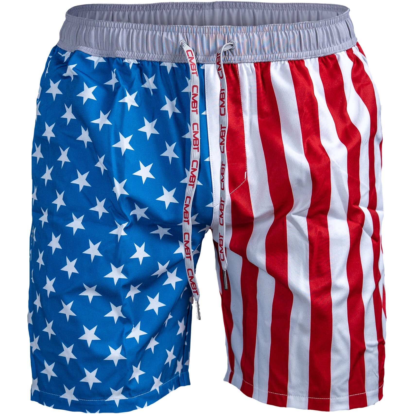 Men's workout shorts perfect for weight lifting and swimming. #color_american-flag