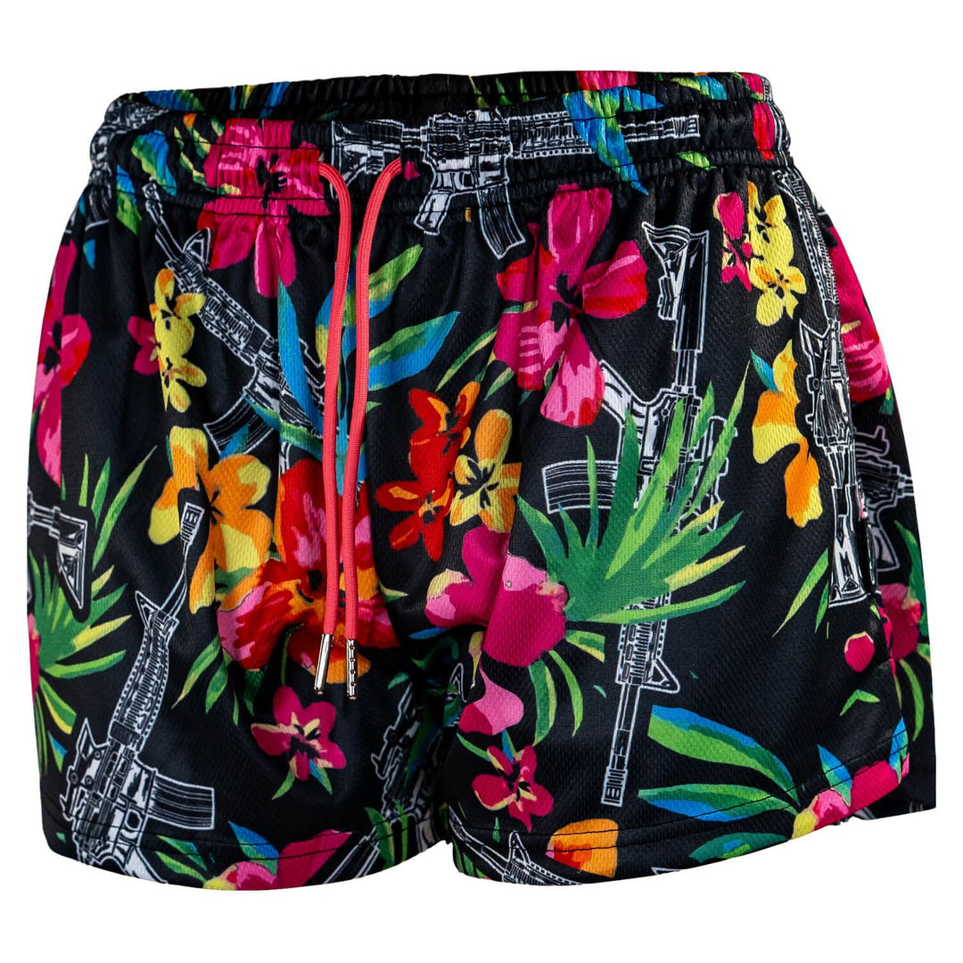 Ladies Mesh Lifestyle Shorts Tactical Floral