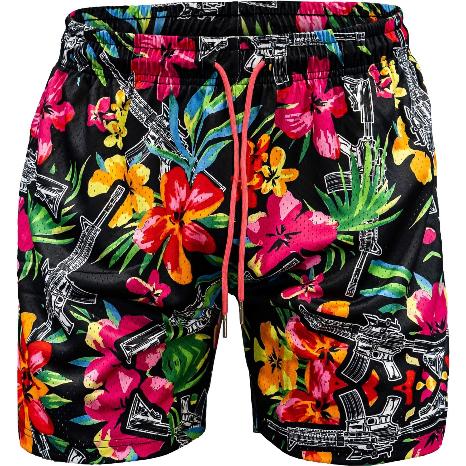 Men’s above the knee lifestyle shorts with mesh #color_tactical-hawaiian