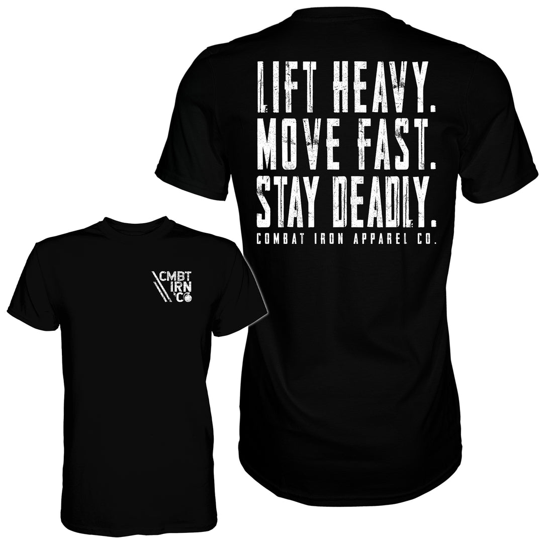 Lift heavy. Move fast. Stay deadly. Men’s t-shirt in black #color_black
