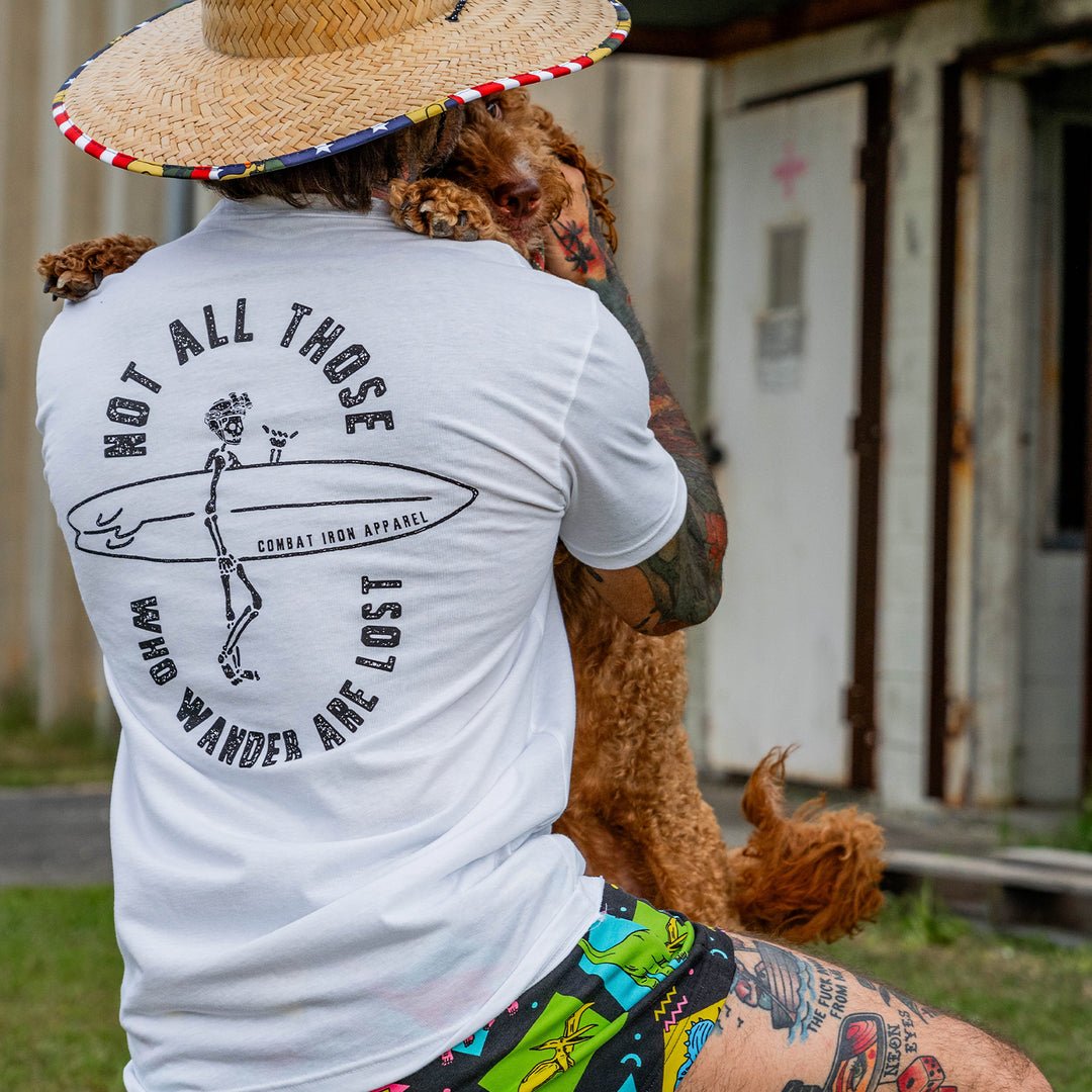 Not all those who wander are lost men’s t-shirt in white #color_white