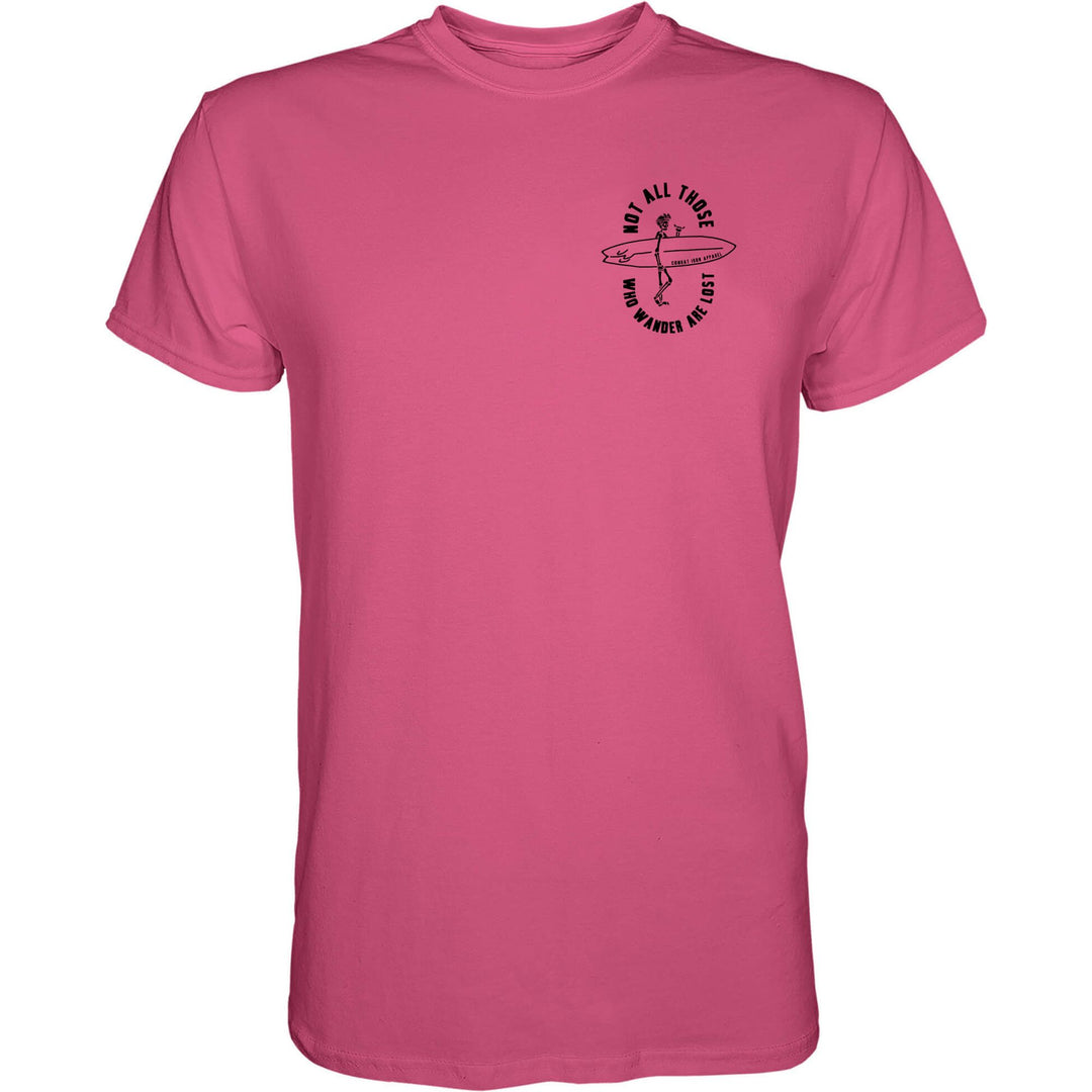 Not all those who wander are lost men’s t-shirt in pink #color_pink