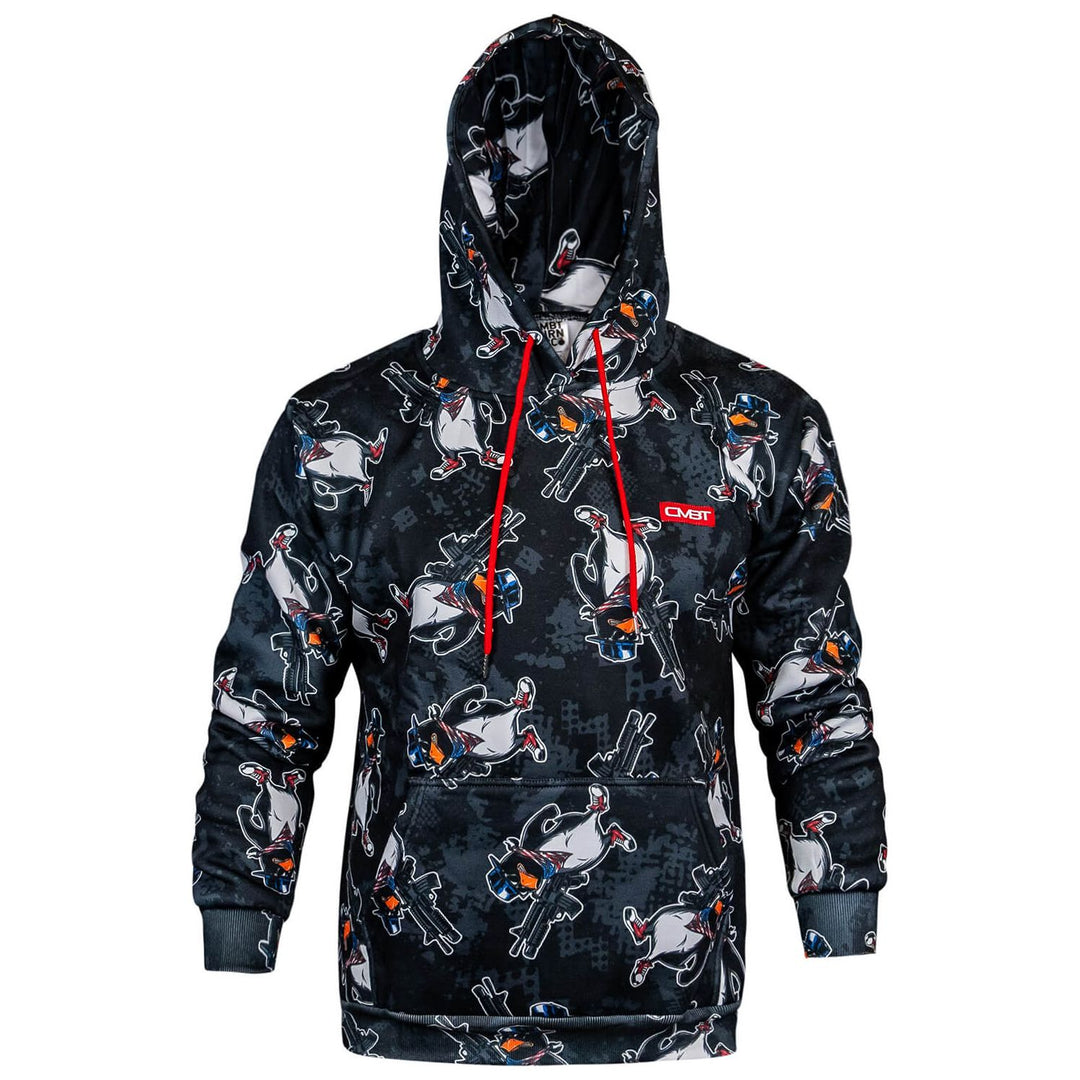 CMBT patterned heavyweight lifestyle hoodie for men with combat penguins on it #color_patriotic-penguin