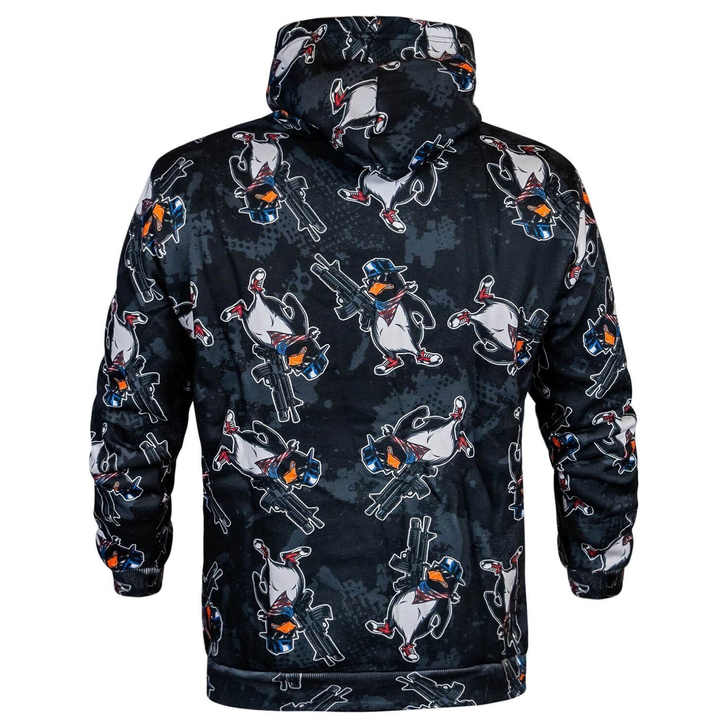 CMBT patterned heavyweight lifestyle hoodie for men with combat penguins on it #color_patriotic-penguin