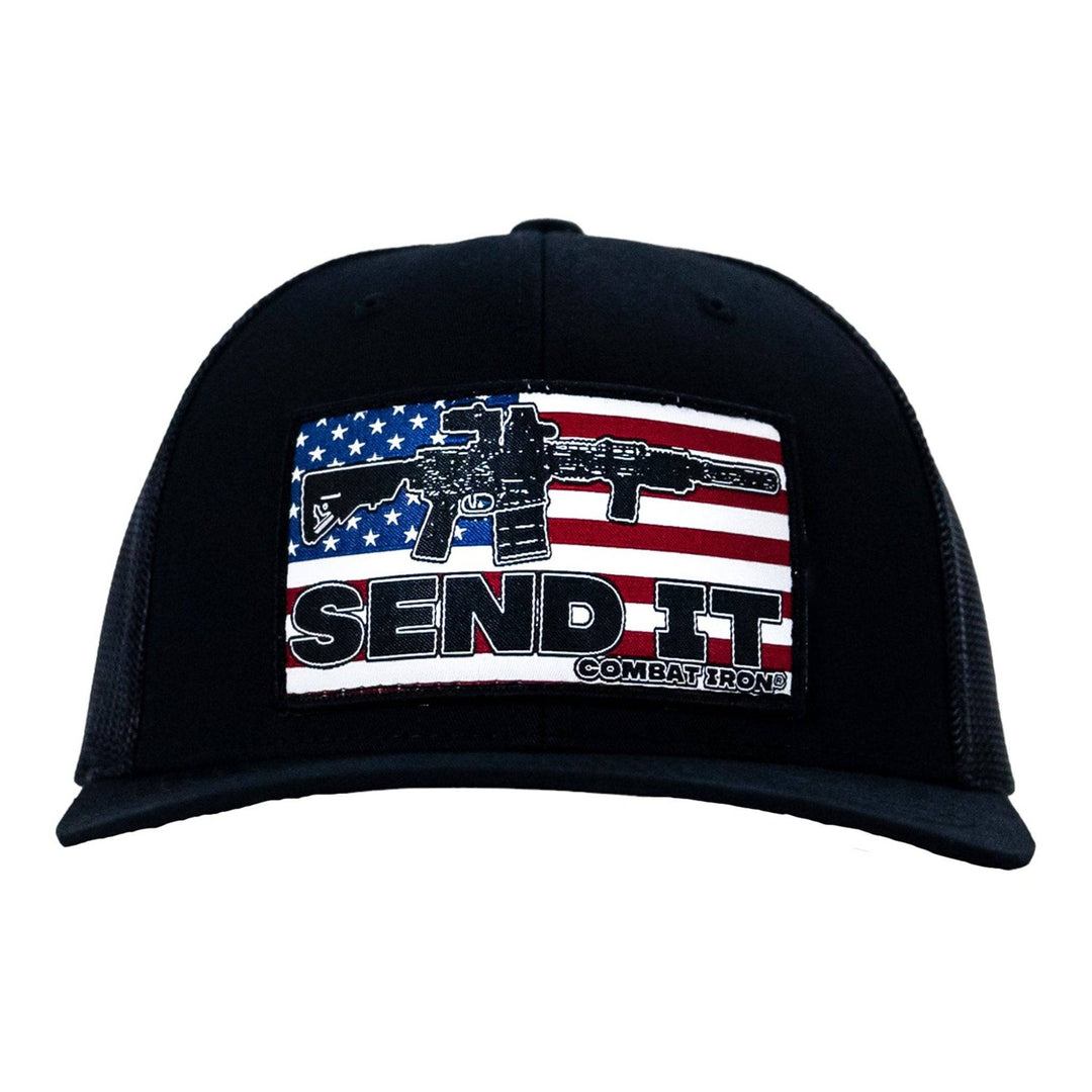 SEND IT AMERICAN FLAG PATCH MESH MID-PROFILE SNAPBACK