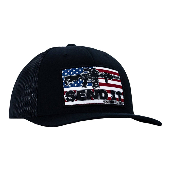 SEND IT AMERICAN FLAG PATCH MESH MID-PROFILE SNAPBACK