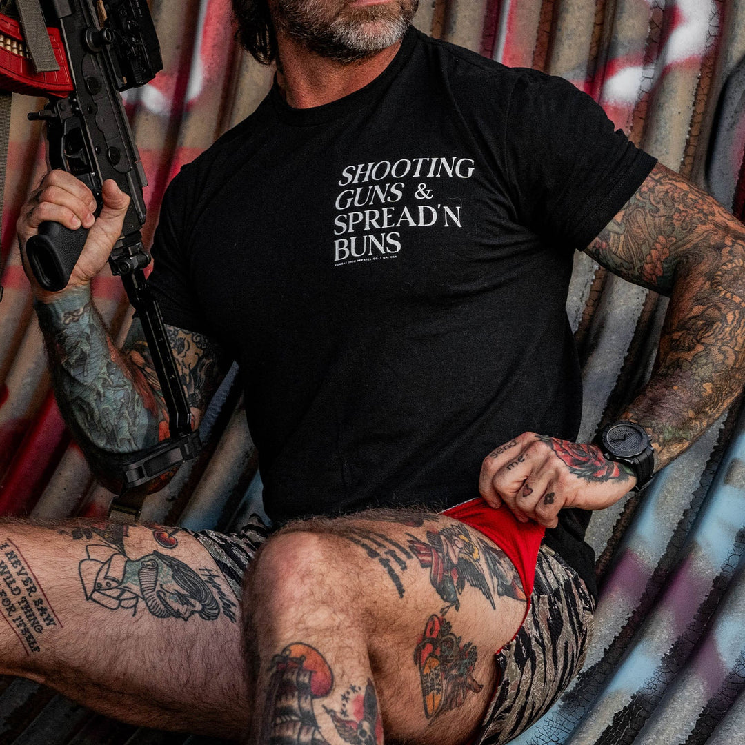 Shooting Guns & Spread'n Buns Men's T-Shirt